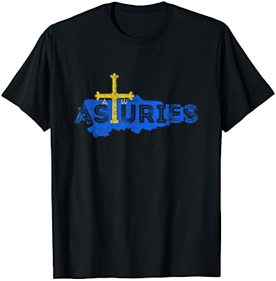 camiseta asturias cruz y mapa
